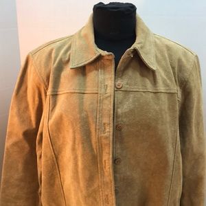 Coldwater Creek Tan Suede Jacket Paisley Design